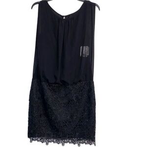Aidan Mattox black chiffon and lace dress new with tags size 6